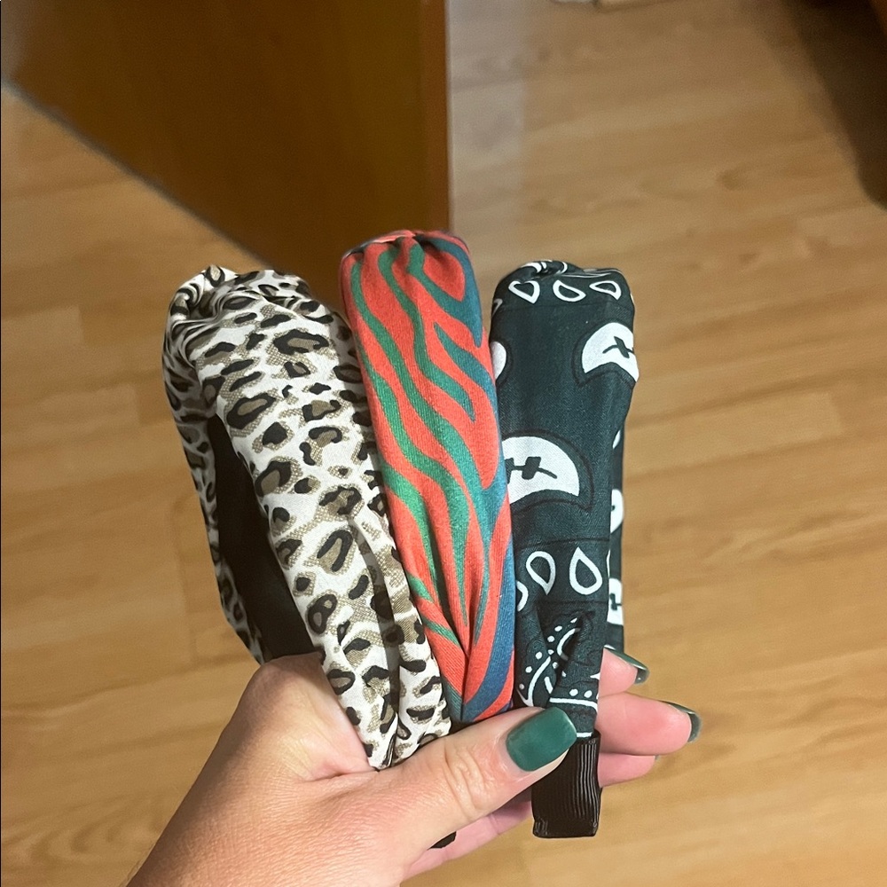 Source Unknown Animal Print and Patterned Headbands